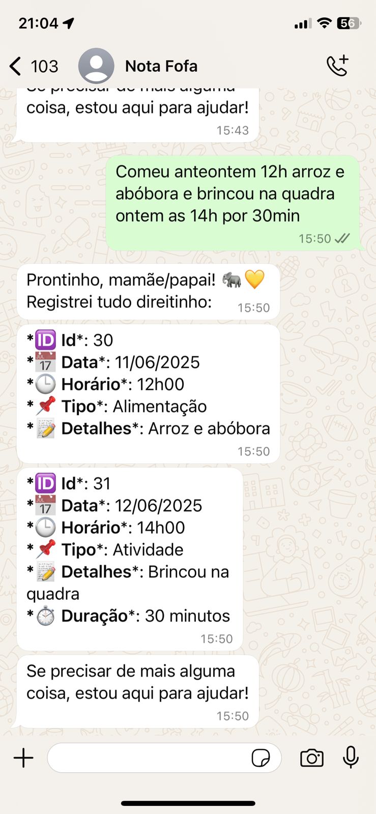 Exemplo WhatsApp 3